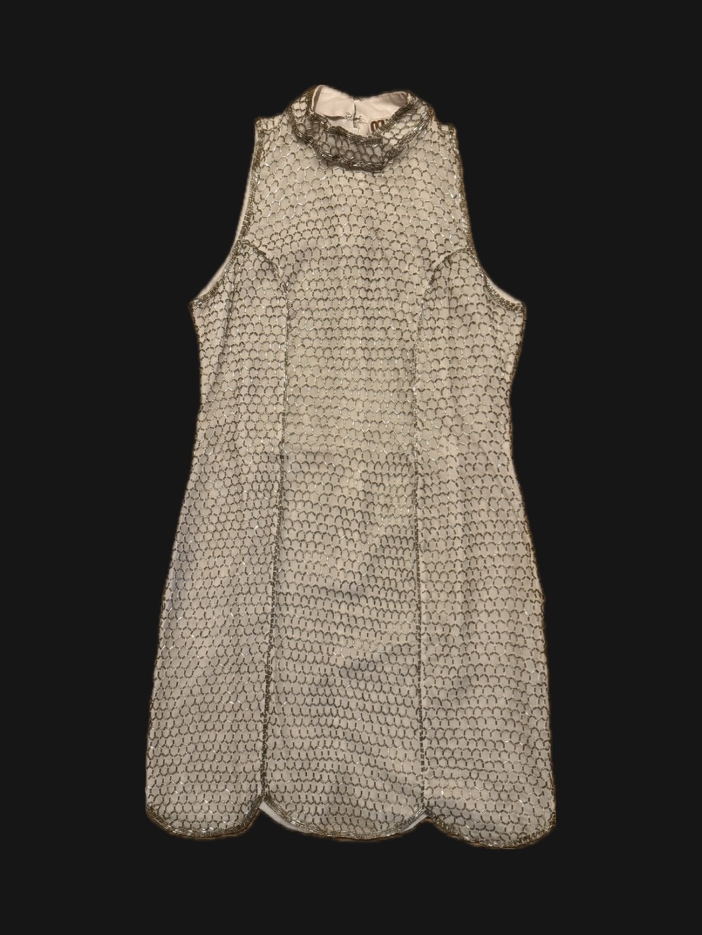 Milano | Sleeveless Beaded Scallop-Hem Mini Dress